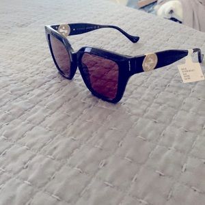 NEW GUCCI GG1023S BLACK & GOLD SUNGLASSES 54-17-140mm RETAIL $565 MADE IN ITALY